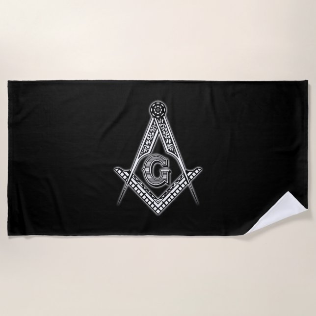 Toalha De Praia Freemason (preto) (Frente)