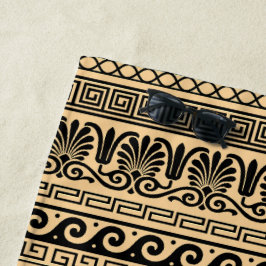 Toalha De Praia Frete Grego, Padrão Mediterrânico, Castanho