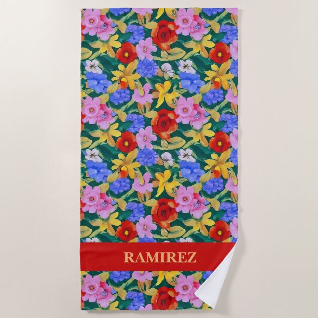 Toalha De Praia Frida Kahlo Inspirou Beach Towel (Frente)