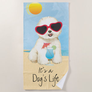 Toalha De Praia Frise de Bichon de Verão