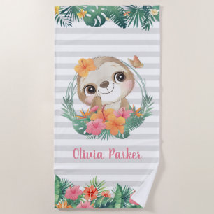 Toalha De Praia Fronteiras tropicais Flores de Hibiscus Costumam-s