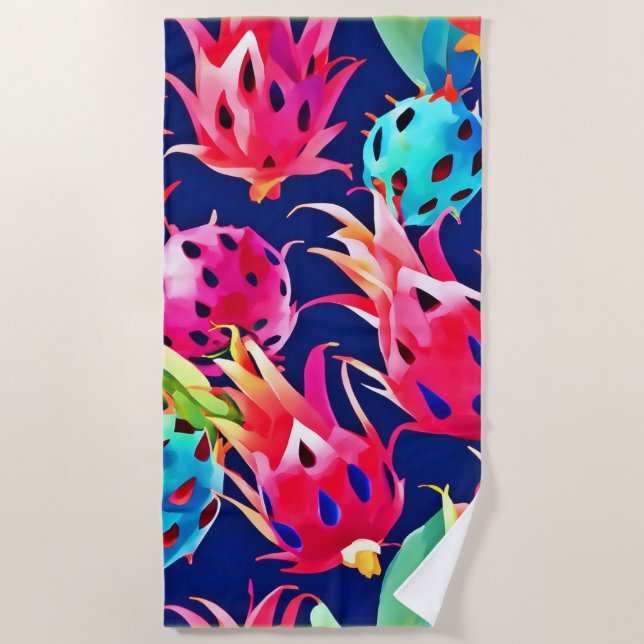 Toalha De Praia Fruta Colorida do Dragão (Frente)