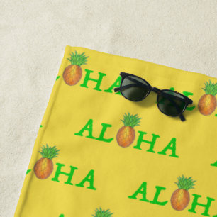Toalha De Praia FRUTA de ananás tropical da ilha do Havaí ALOHA