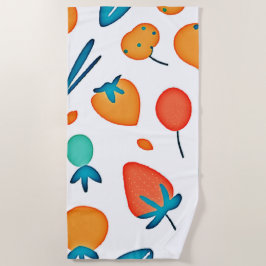 Toalha De Praia Fruta Whimsy: Padrão Reproduzível