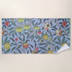 Toalha De Praia Fruta William Morris Pomegranate Ornamento Azul