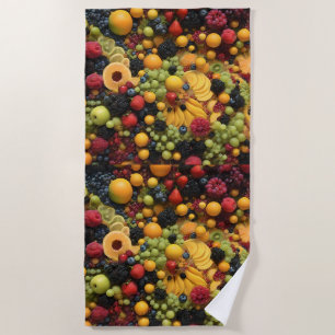 Toalha De Praia Frutas Aproximam-Se Coloridos Deliciosos,