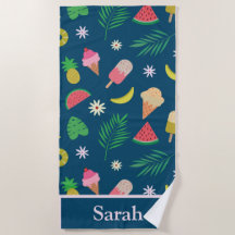 Frutas de Verão, Folhas Tropicais e Nome de Sorvet