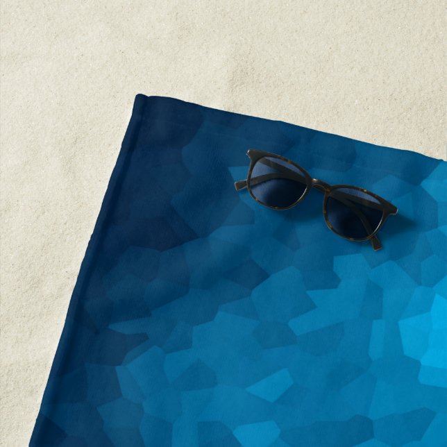 Toalha De Praia Fundo Azul Cristalizado por abstrato (In Situ)