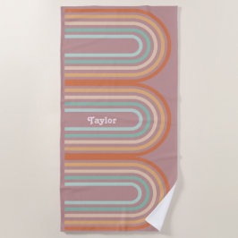 Toalha De Praia Fundo Boho Bohemian Pastel Rainbow Mauve