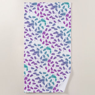 Toalha De Praia Funky Colorful Fern Pattern Beach Towel