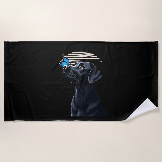 Toalha De Praia Funny Black Labrador Retriever Lab Dog Owner Pet A (Frente)