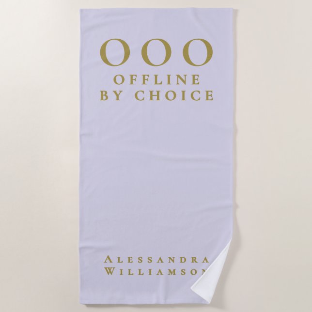 Toalha De Praia Funny Custom Pastel,Purple Gold OOO Minimalist  (Frente)