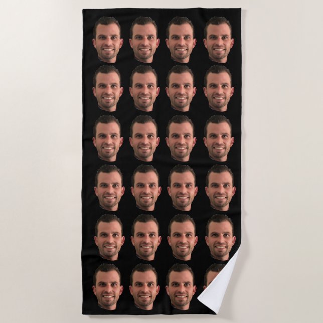 Toalha De Praia Funny Custom Photo Face Beach Towel Personalized  (Frente)