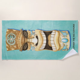 Toalha De Praia Funny Custom Tiki Beach Island Monogramas