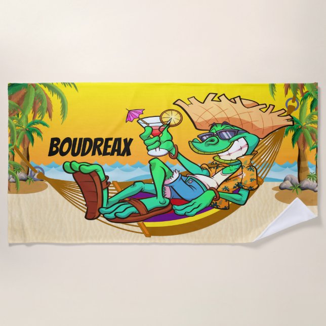 Toalha De Praia Funny Iguana Beach Towel (Frente)