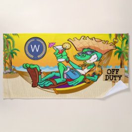 Toalha De Praia Funny Iguana OFF DUTY