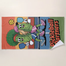 Toalha De Praia Funny Pickleball Parceiros de Pickleball Mascot Be