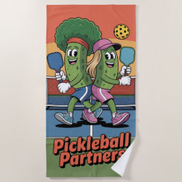 Toalha De Praia Funny Pickleball Parceiros de Pickleball Mascot Be