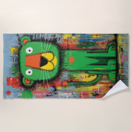 Toalha De Praia Funny Pop Art Lion Cartoon
