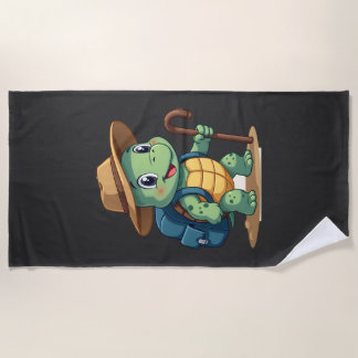 Toalha De Praia Funny Turtle Hiking Graphic Camping Lover Adventur