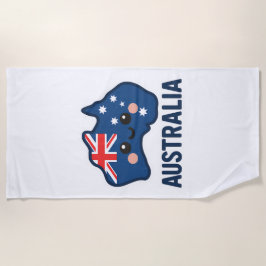 Toalha De Praia Fusão Kawaii na Austrália - Negrito e Adorável