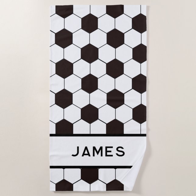 Toalha De Praia Futebol infantil Padrão de futebol Aniversário do  (Frente)