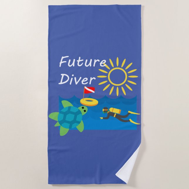 Toalha De Praia Future Diver Design - Beach Towel (Frente)