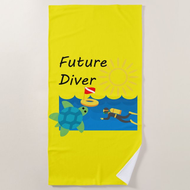 Toalha De Praia Future Diver Design - Beach Towel (Frente)
