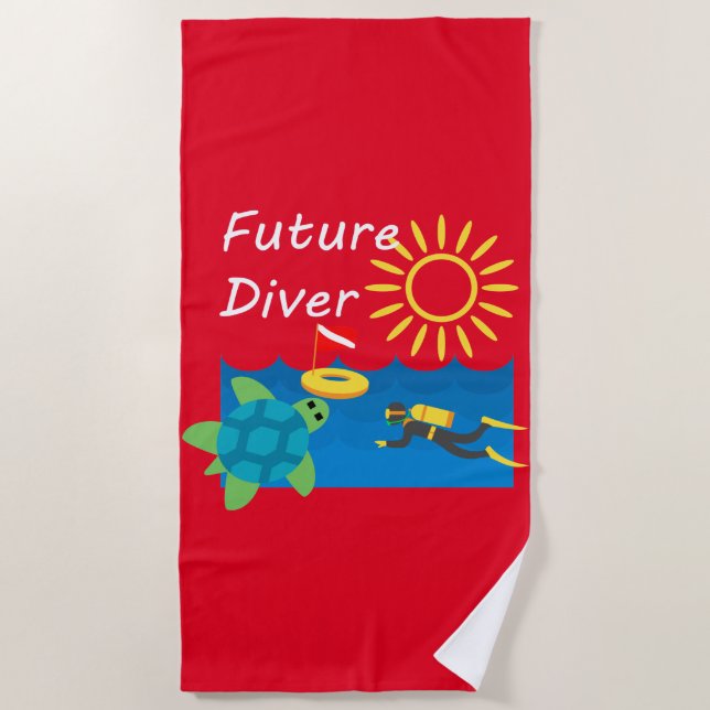 Toalha De Praia Future Diver Design - Beach Towel (Frente)