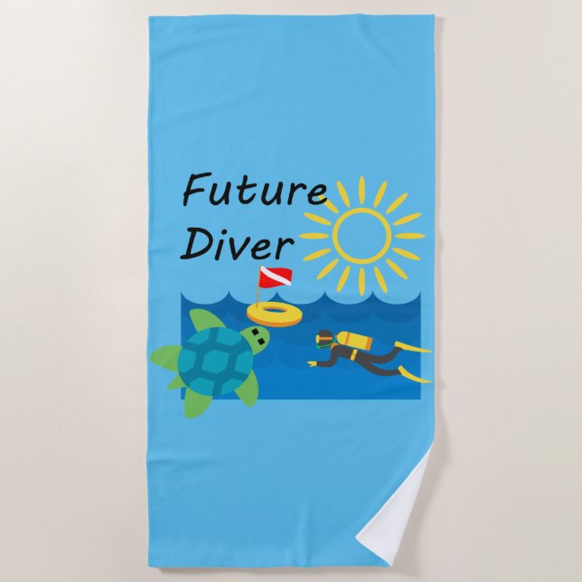 Toalha De Praia Future Diver Design - Beach Towel (Frente)