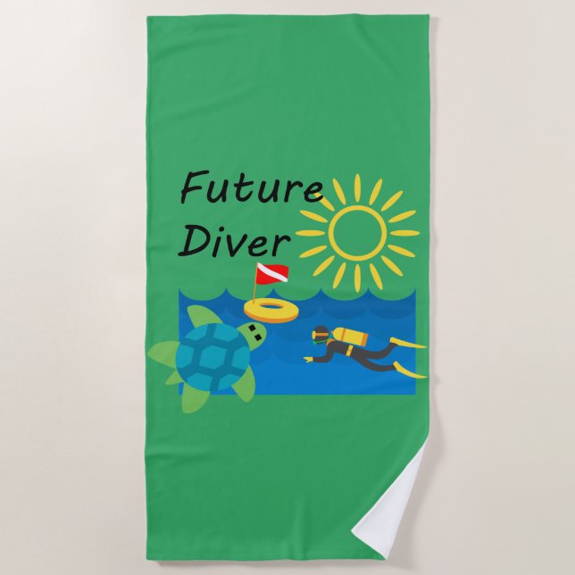 Toalha De Praia Future Diver Design - Beach Towel (Frente)