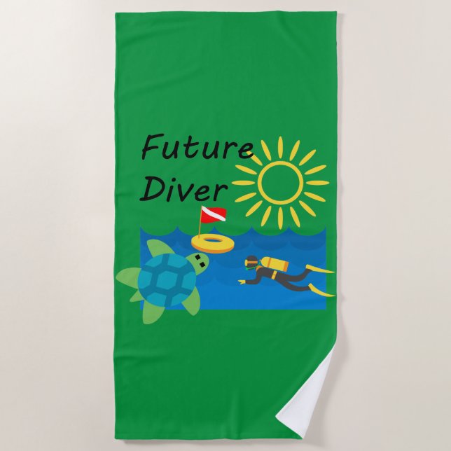 Toalha De Praia Future Diver Design - Beach Towel (Frente)