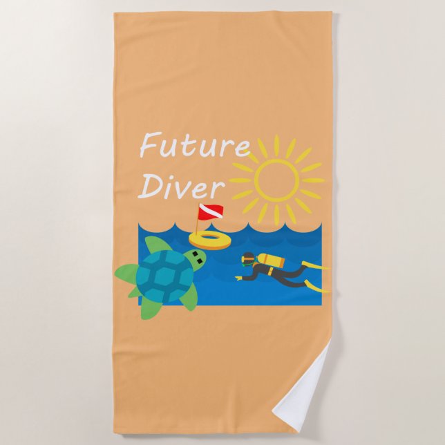 Toalha De Praia Future Diver Design - Beach Towel (Frente)