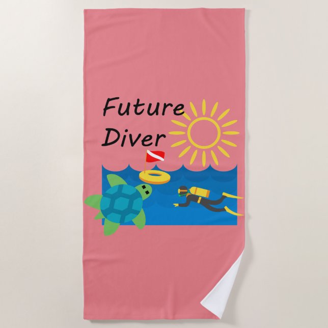 Toalha De Praia Future Diver Design - Beach Towel (Frente)