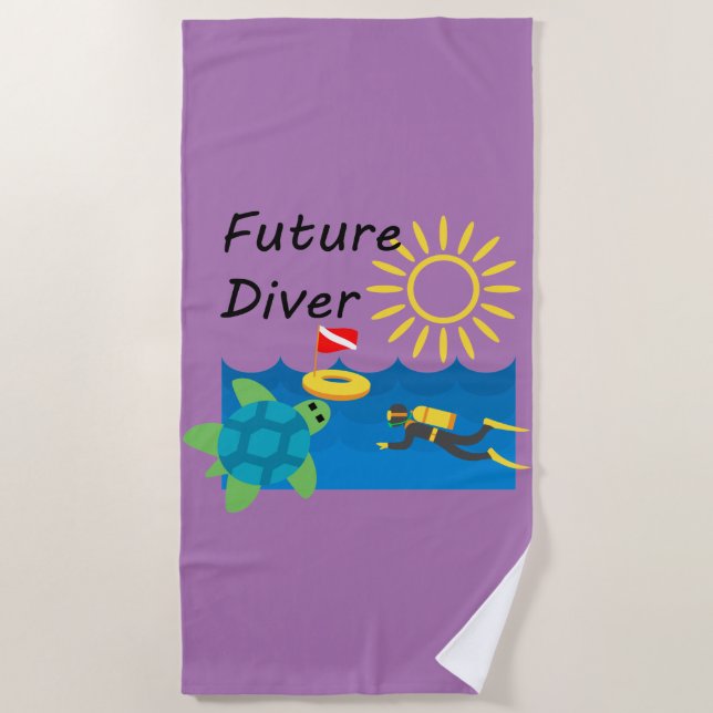 Toalha De Praia Future Diver Design - Beach Towel (Frente)