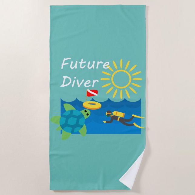 Toalha De Praia Future Diver Design - Beach Towel (Frente)