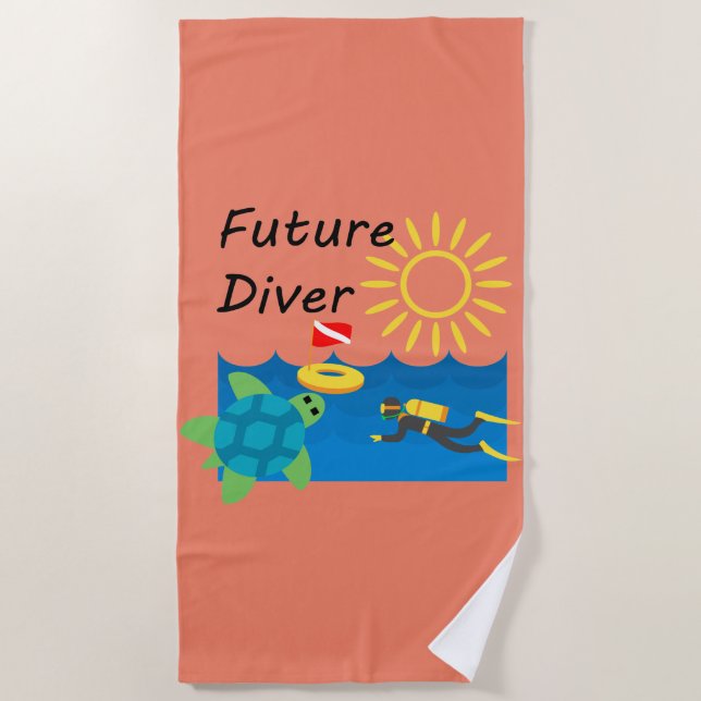 Toalha De Praia Future Diver Design - Beach Towel (Frente)
