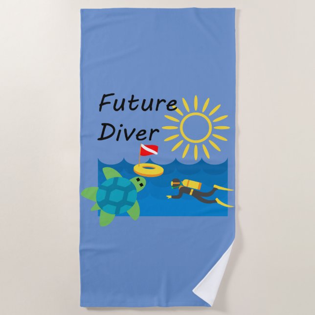 Toalha De Praia Future Diver Design - Beach Towel (Frente)