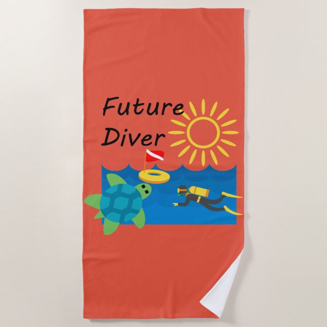 Toalha De Praia Future Diver Design - Beach Towel (Frente)