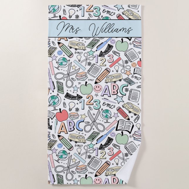 Toalha De Praia Galeria de doodle Cute Summer Towel (Frente)