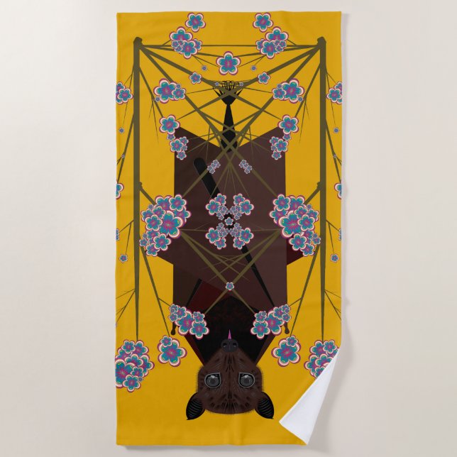 Toalha De Praia Galeria de Mostarda de Fox Voando (Frente)