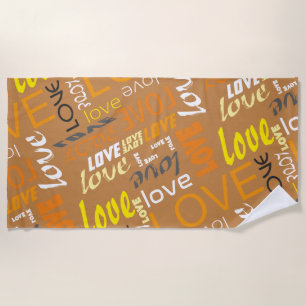 Toalha De Praia Galeria Laranja Viva Palavras de Amor