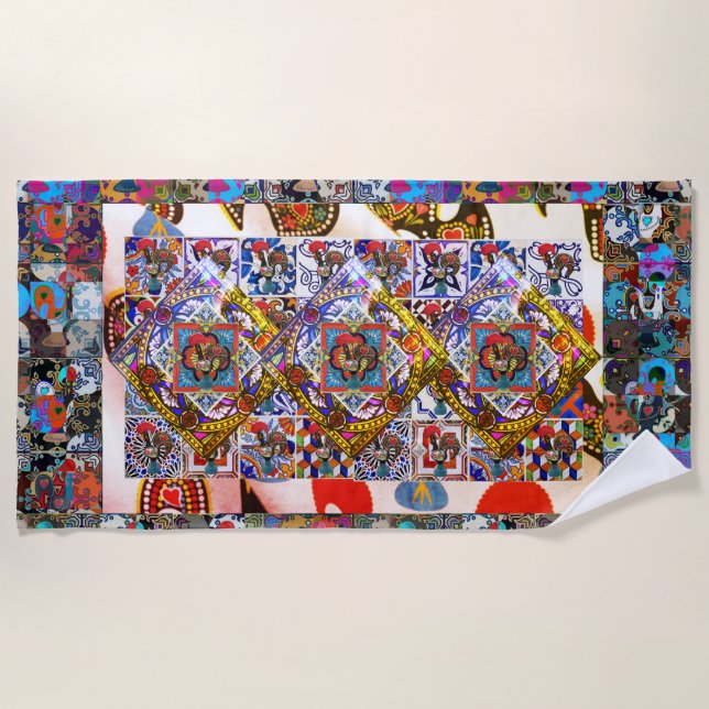 Toalha De Praia Galo de Barcelona, Portugal (Frente)