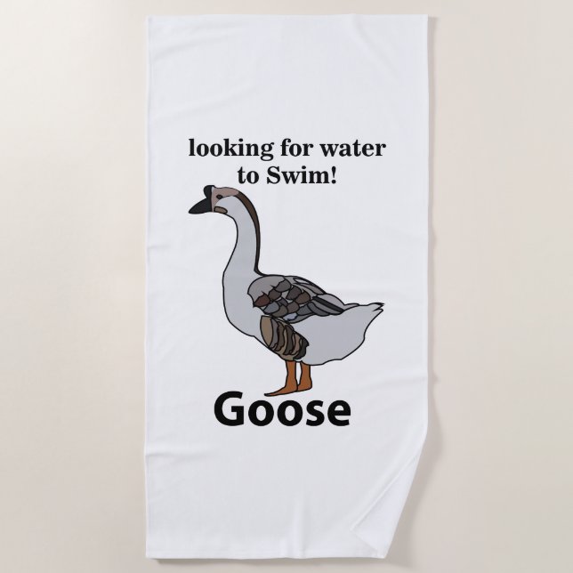 Toalha De Praia Ganso Procurando Água Para O Ganso Africano Nataçã (Frente)