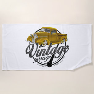 Toalha De Praia Garagem Plymouth do vintage