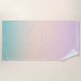 Toalha De Praia Garota Mint Peach Lilac Ombre Rosa