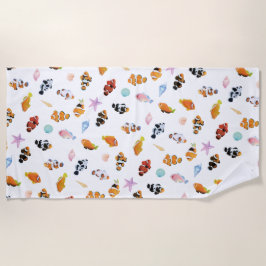 Toalha De Praia Gathering of Clownfish | Ocean Art Design
