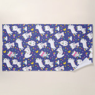 Toalha De Praia Gatinho Unicorns Beach Towel