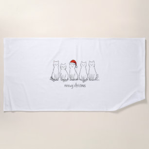 Toalha De Praia Gatito Meowy Catmas Natal Gatinho Fofo Gatos Papai