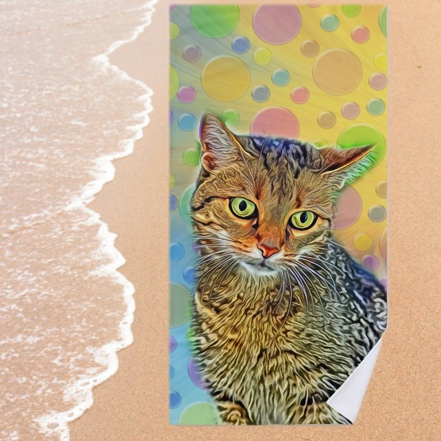 Toalha De Praia Gato bonito - abstrato (Criador carregado)